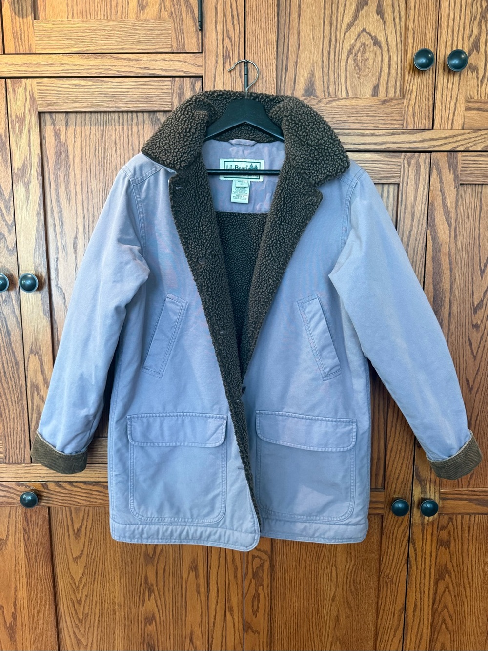 L.L.Bean Fleece Lined Barn Coat Chore Jacket Lavender Brown Women’s M